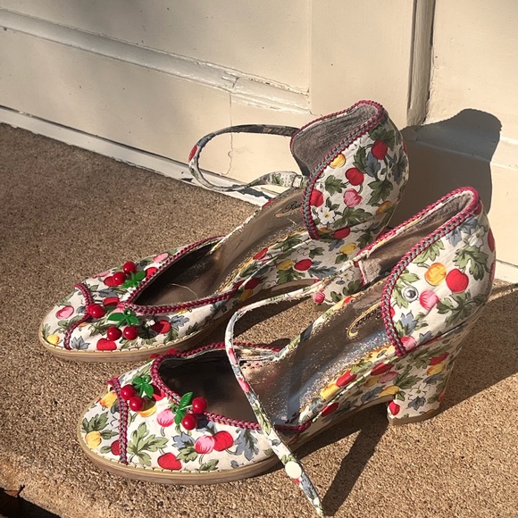 Poetic License Shoes - Anthropologie x Poetic Licence Sweet Shirley Temple cherry pin up heels